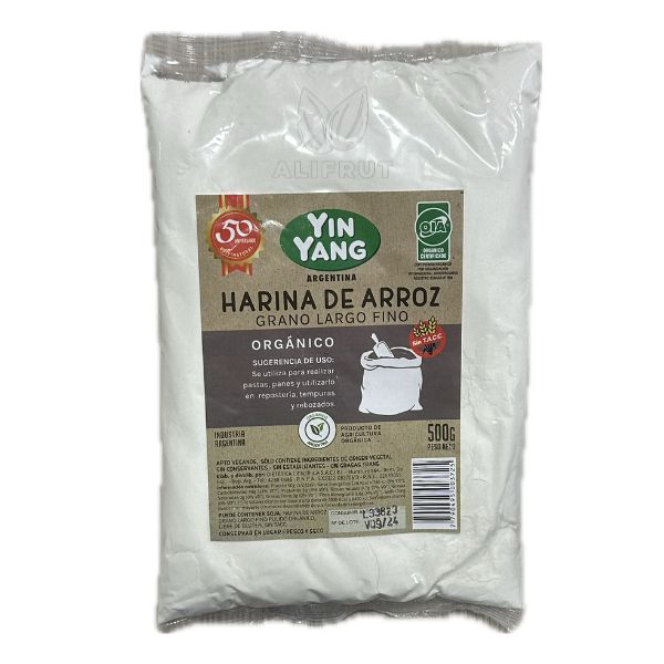 Harina De Arroz Blanca Organica X500Gr Ying Yang Alifrut