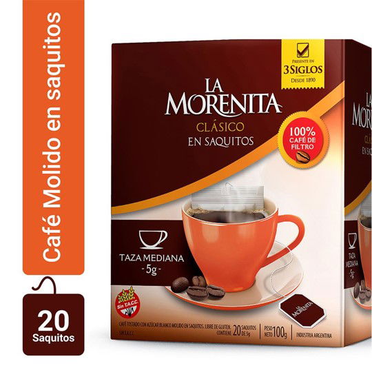 CAFE EN SAQUITOS LA MORENITA 20 UND