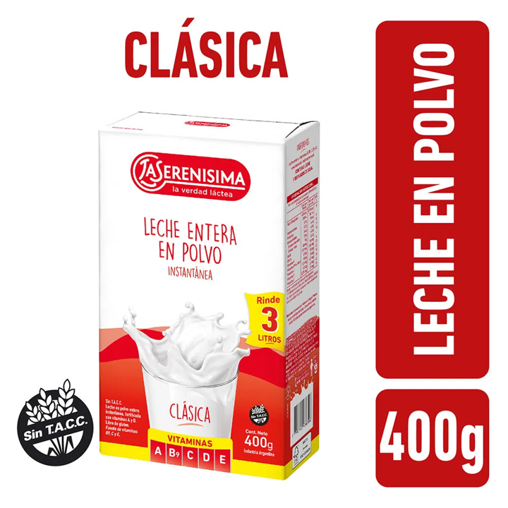 LECHE EN POLVO ENTERA LA SERENISIMA 400 GR