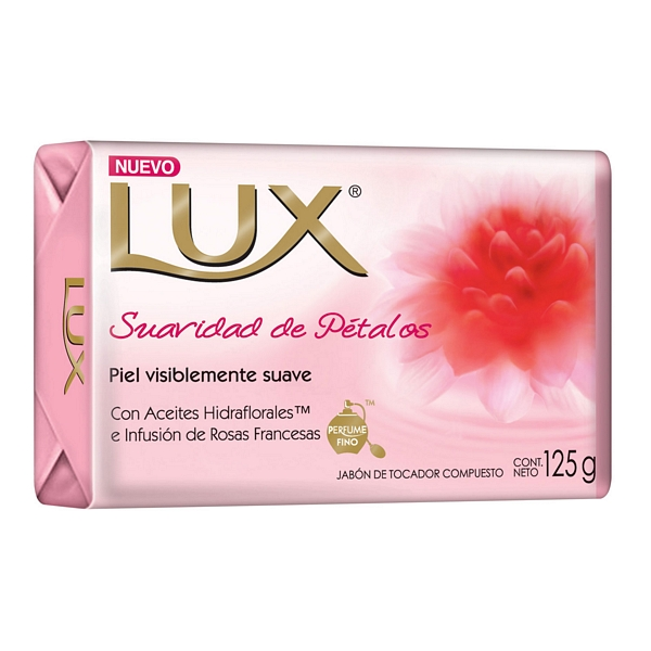 JABON DE TOCADOR LUX SUAVIDAD DE PETALOS 125 GR