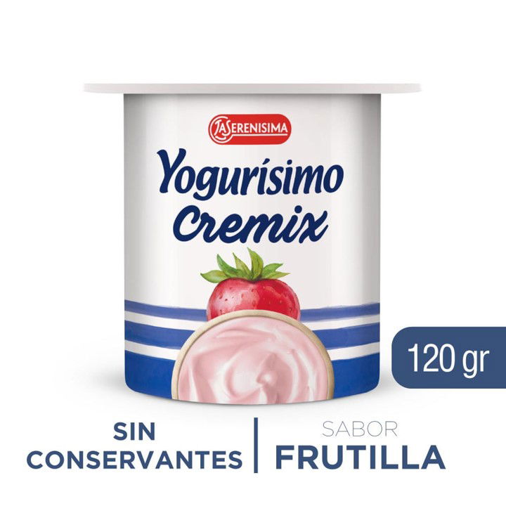 YOGUR ENTERO BATIDO YOGURISIMO CREMIX FRUTILLA 120 GR