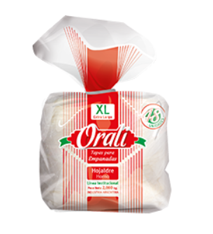 TAPA EMPANADAS ORALI HOJALDRE XL 2000 GR