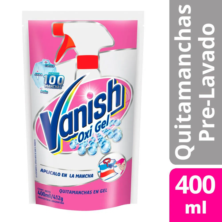 QUITAMANCHAS VANISH PRELAVADO OXIGEL 400 ML
