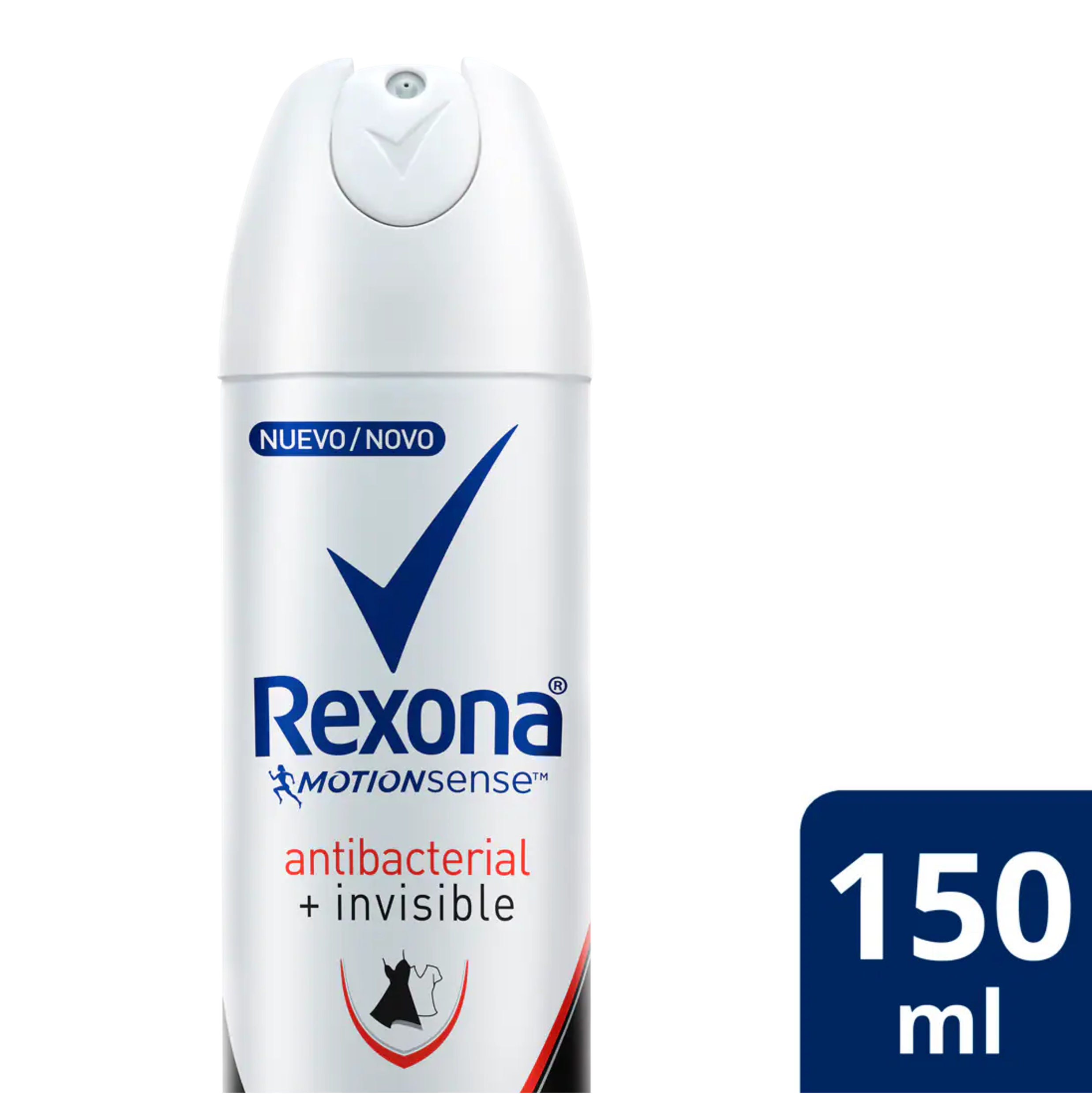 DESODORANTE MUJER AERO REXONA ANTIBACTERIAL INVISIBLE 150 ML