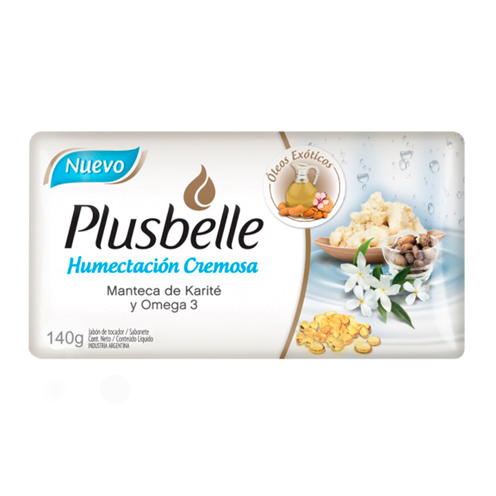 JABON DE TOCADOR PLUSBELLE HUMECTACION CREMOSA 140 GR