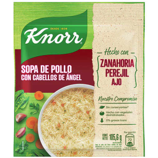 SOPA CASERA KNORR POLLO CON CABELLO DE ANGEL 105 GR