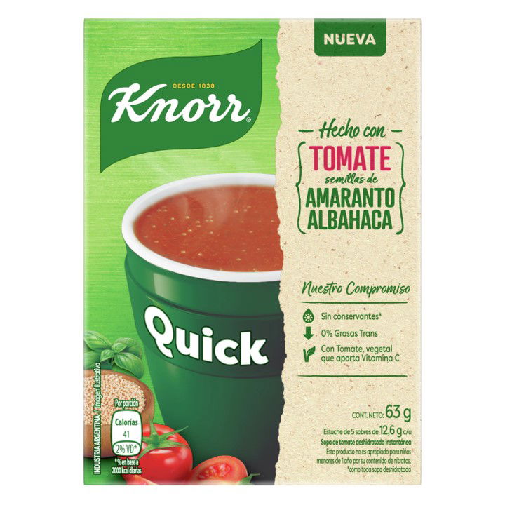 SOPA INSTANTANEA KNORR QUICK TOMATE 5 UND