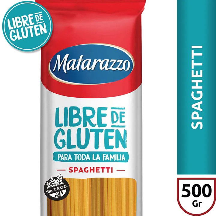 FIDEOS MATARAZZO SPAGHETTI SIN GLUTEN 500 GR