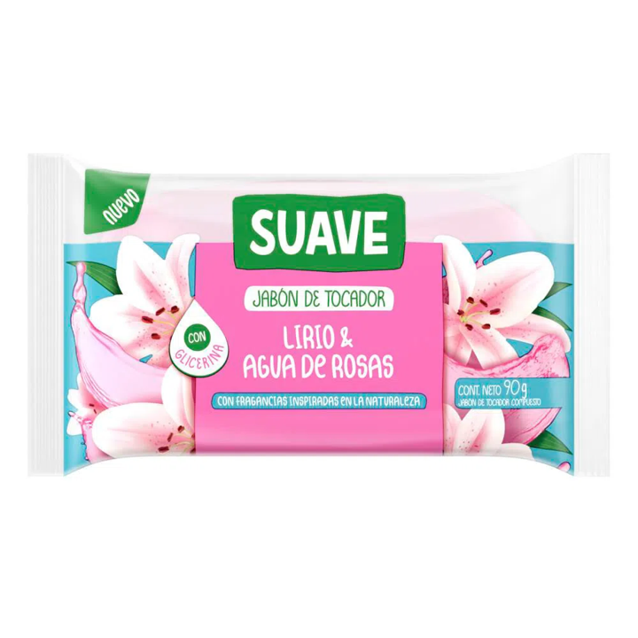 JABON DE TOCADOR SUAVE LIRIO Y ROSAS 90 GR