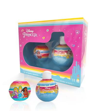 SET DE BANO PRINCESAS - BOMBA DE BAÑO + JABON LIQUIDO