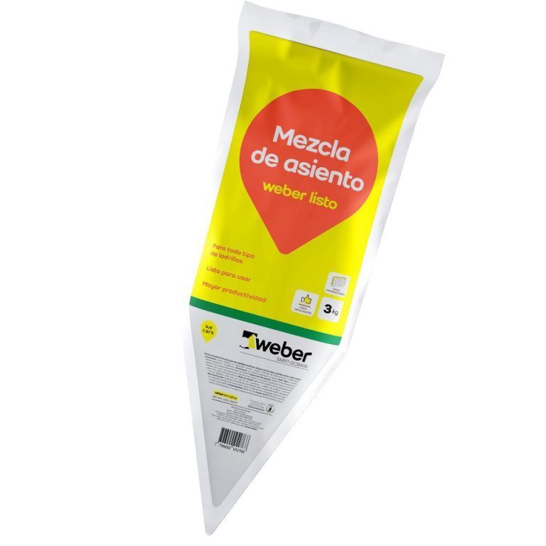 PEGAMENTO PARA LADRILLOS WEBER LISTO X3 KG.