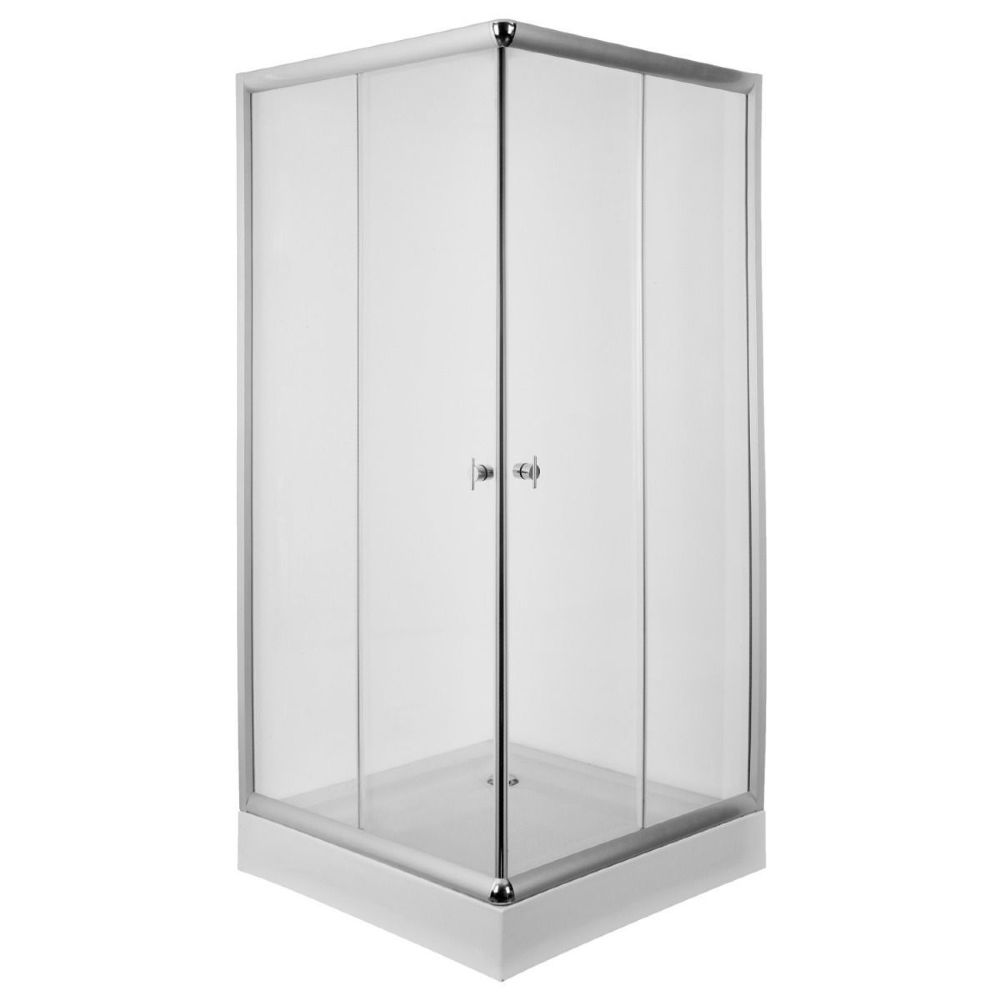 BOX DUCHA RECTO ESFUMADO/CROMO 0.90×0.90×1.93
