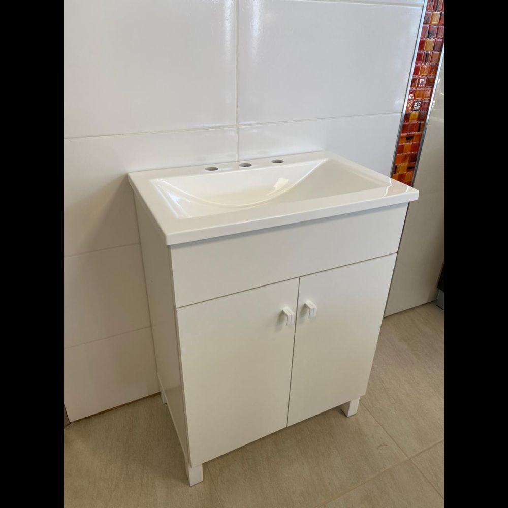 VANITORY DE PIE 2 PUERTAS CON MESADA 60 CM