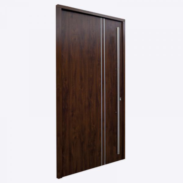 PUERTA PAVIR PESADA PIVOTANTE FOLIADA CAOBA 1.00X2.00
