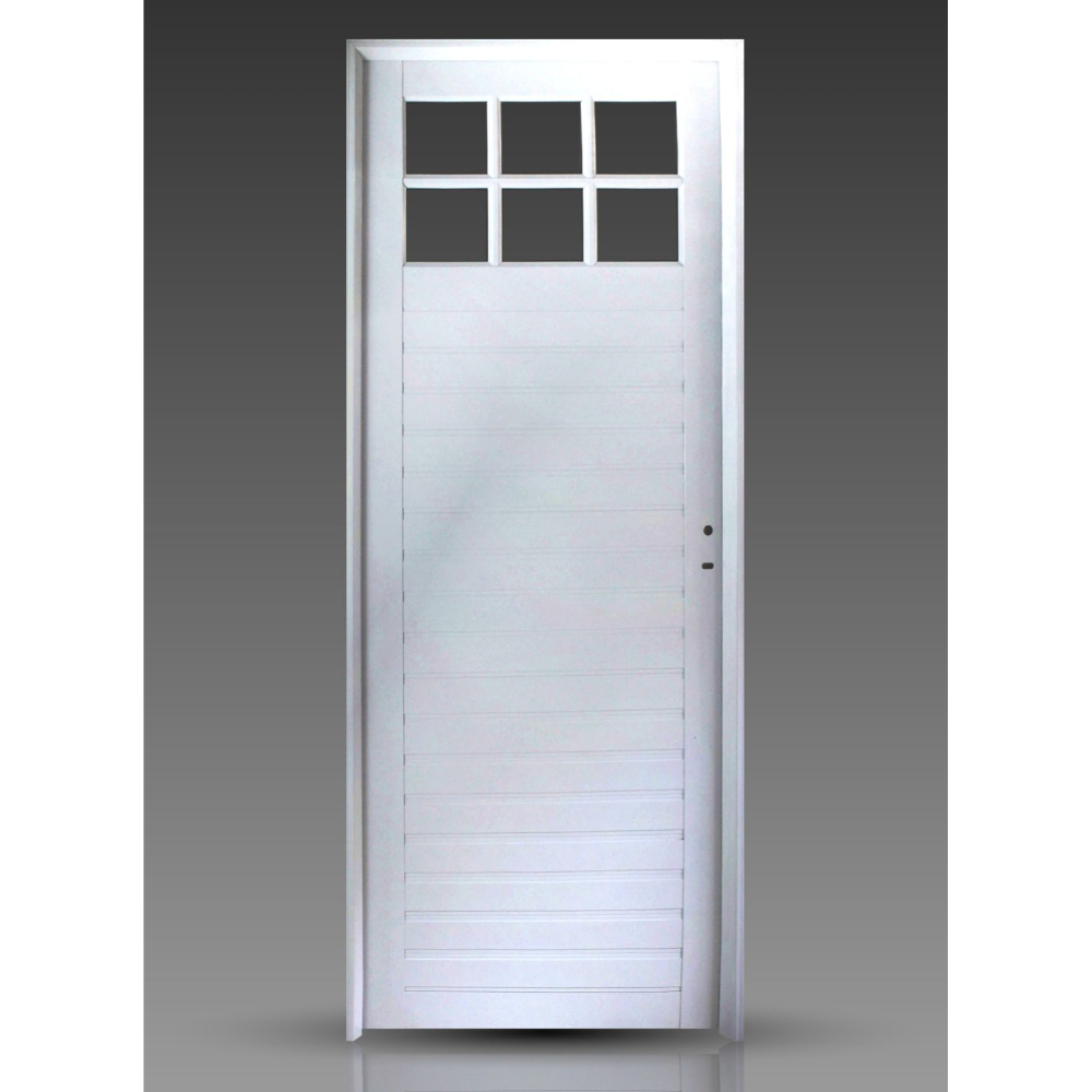 PUERTA ALUM. BCO. HERRERO 1/4 VIDRIO REPARTIDO 0.80×2.00