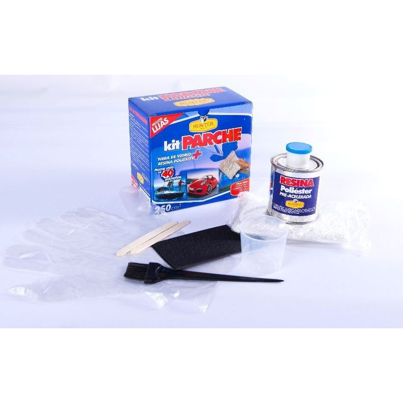 KIT PARCHE REPARACION FIBRA DE VIDRIO X500 GRS.