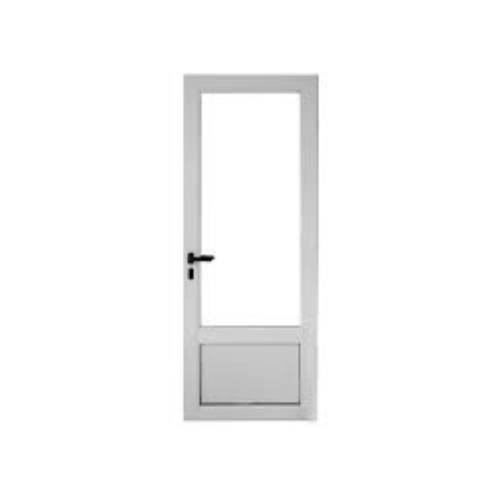 PUERTA ALUM. BCO. MODENA 3/4 VIDRIO 0.80X2.00 D.