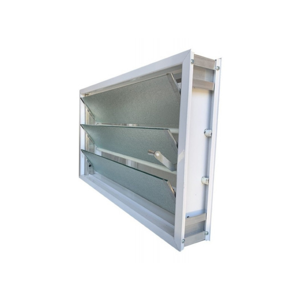 AIREADOR ALUM. BCO. CLASICO C/VIDRIO C/MOSQ C/REJA 0.80×0.36