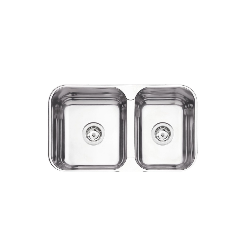 BACHA ACERO INOX. DOBLE 64.5×37.5×14