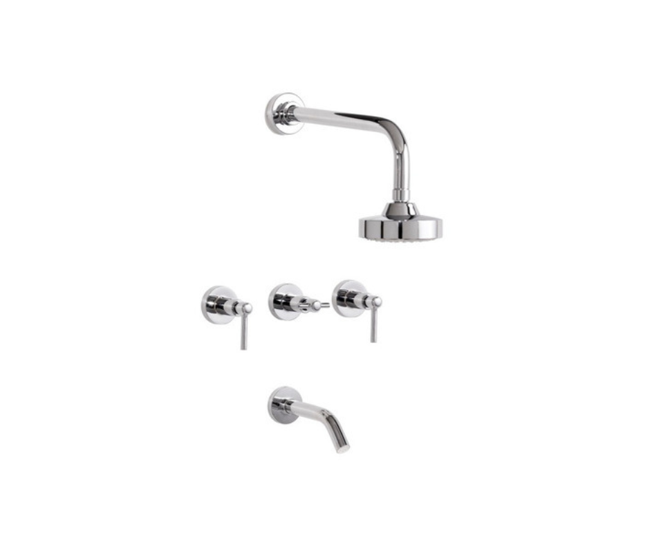 GRIFERÍA BAÑERA C/TRANSFERENCIA ARION LEVER/CRUZ CROMO