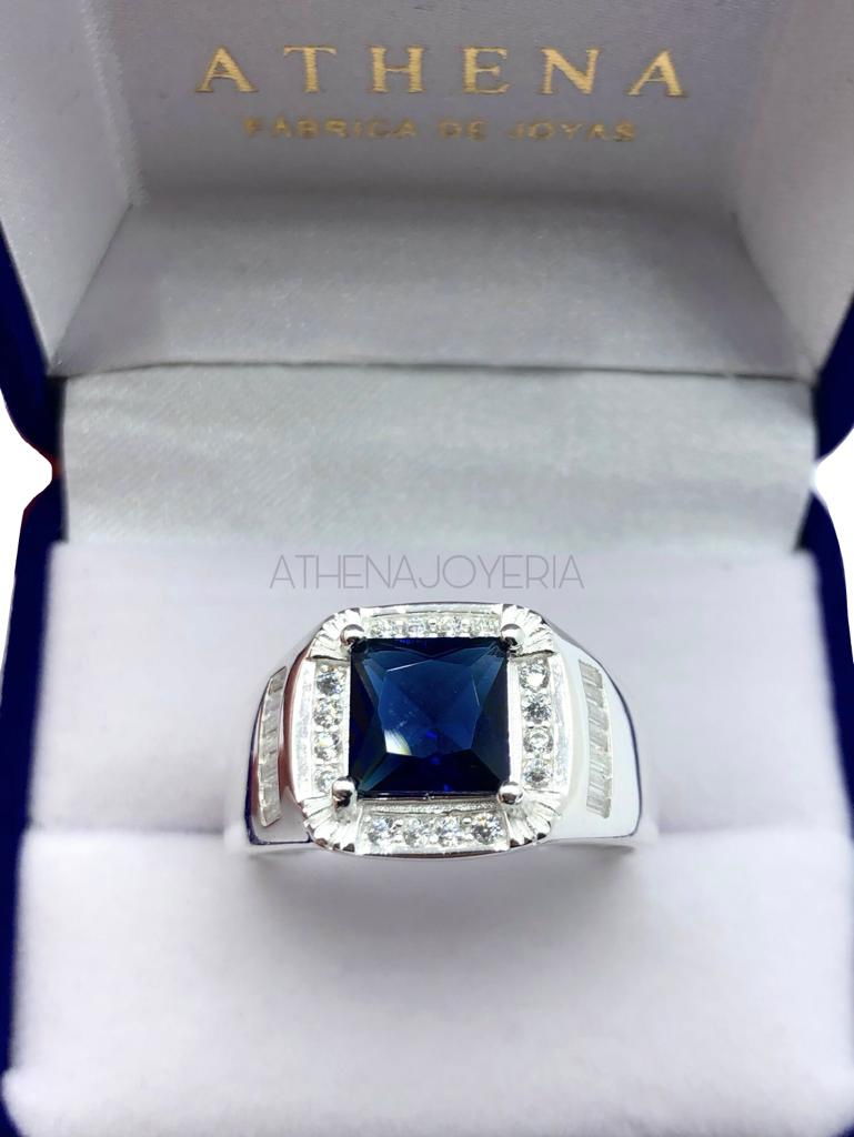  ANILLO SELLO PLATA 925 AZUL