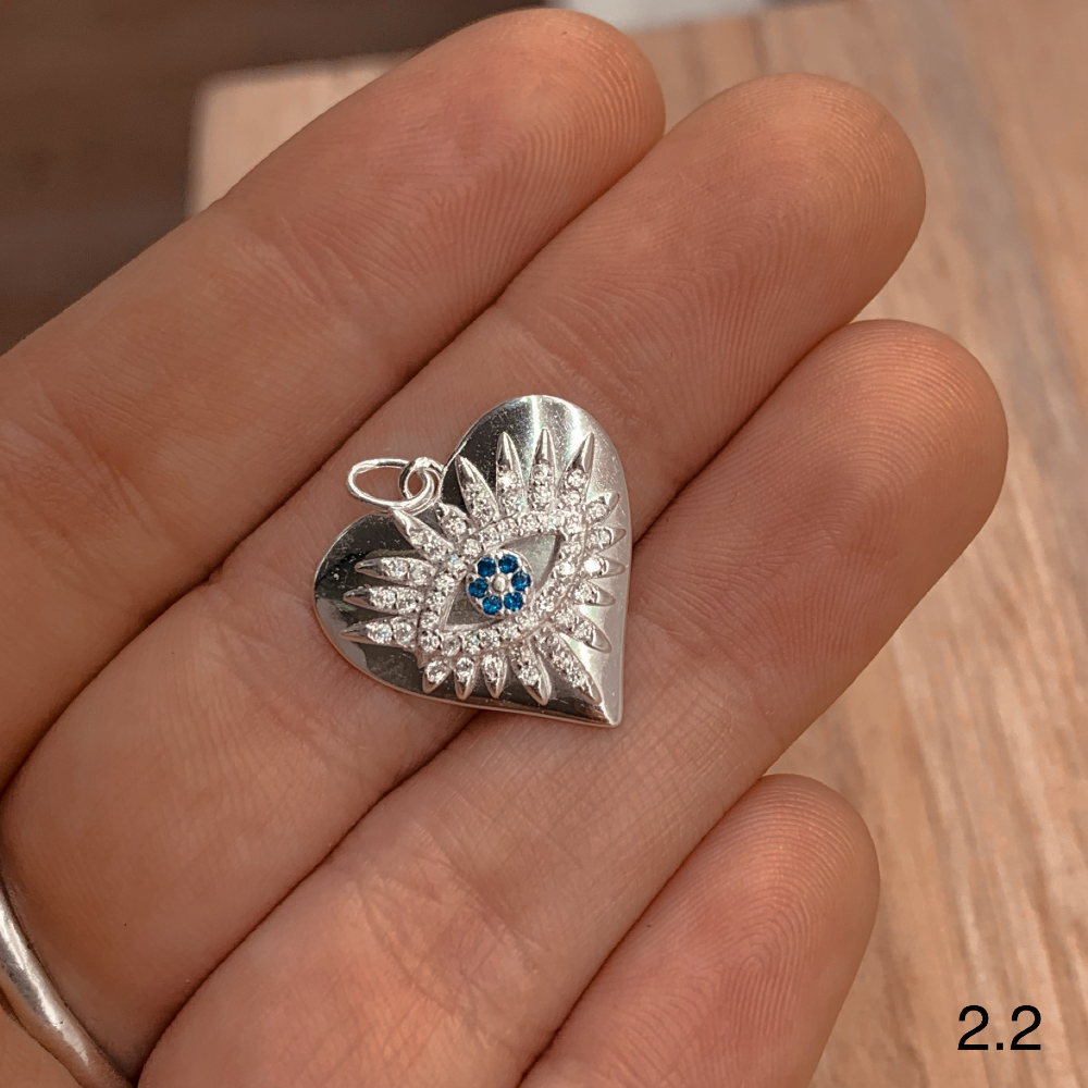 DIJE PLATA 925 CORAZON OJO