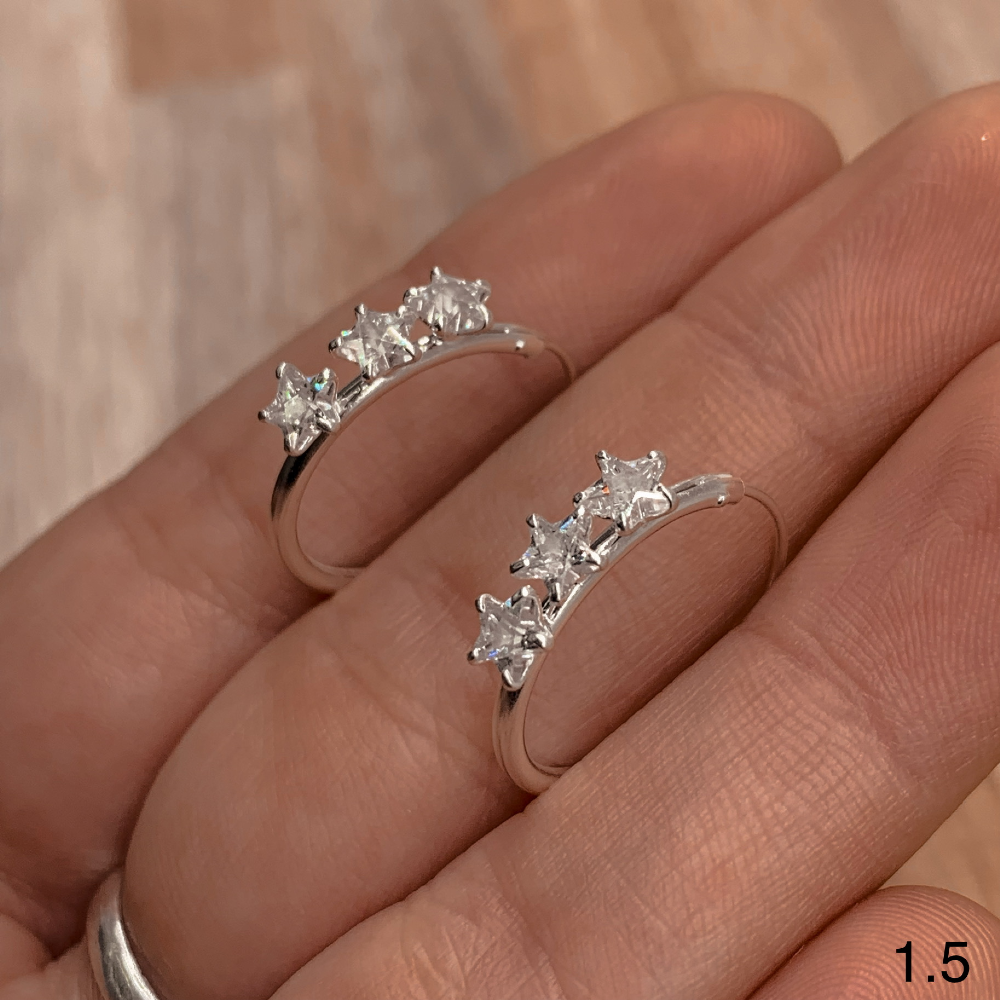AROS PLATA 925 ARGOLLAS ESTRELLAS 