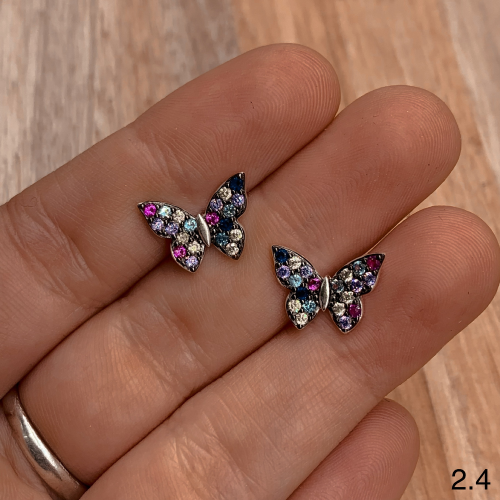 AROS PLATA 925 MARIPOSA 