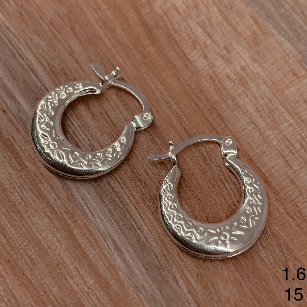 AROS PLATA 925 ARGOLLAS INFLADAS 15MM
