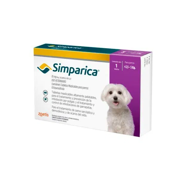 PIPETA SIMPARICA 2.5 A 5 KG (COMPRIMIDOS)
