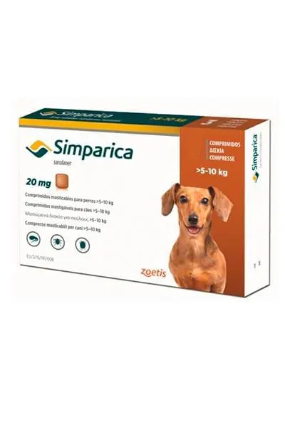 PIPETA SIMPARICA 5 A 10 KG (COMPRIMIDOS)