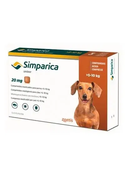 PIPETA SIMPARICA 5 A 10 KG (COMPRIMIDOS)	