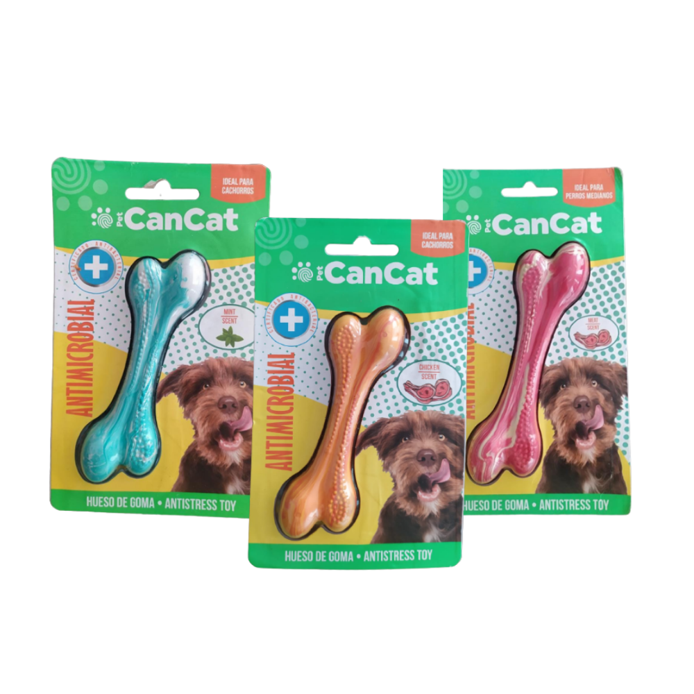 HUESO DE GOMA ANTIMICROBIAL CARNE 10CM