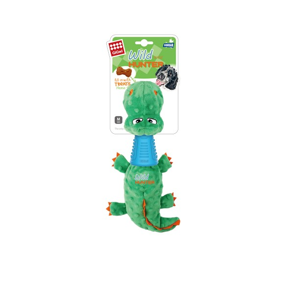 GIGWI CROCODRILE PLUSH DOG TOY TPR NECK