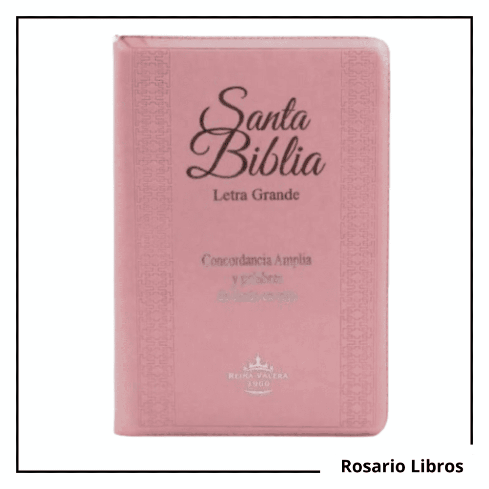 Biblia Reina Valera 1960 Letra Grande Pjr Simil Cuero Rosa