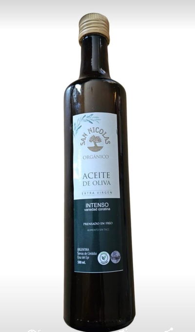 Aceite de Oliva Intenso Extra Virgen Vidrio 500 ml - San Nicolas