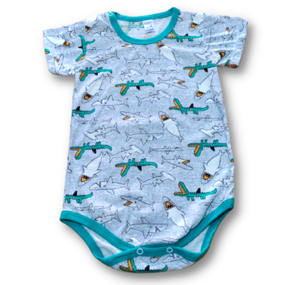 Body Gris Tiburones y Cocodrilos