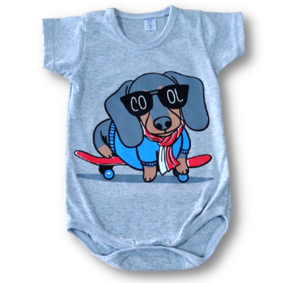 Body Gris Perrito Salchicha