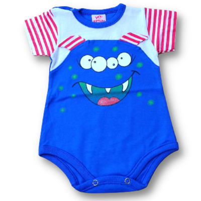 Body Monstruo Cuatro Ojos Azul con Celeste