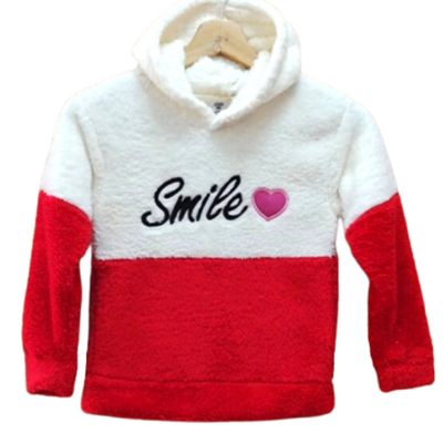 Buzo De Piel Smile Rojo y Blanco