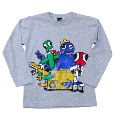 Remera Roinbow Friends Gris
