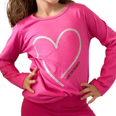 Remera Corazón Fucsia