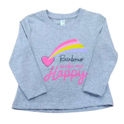 Remera Rainbow Happy Gris