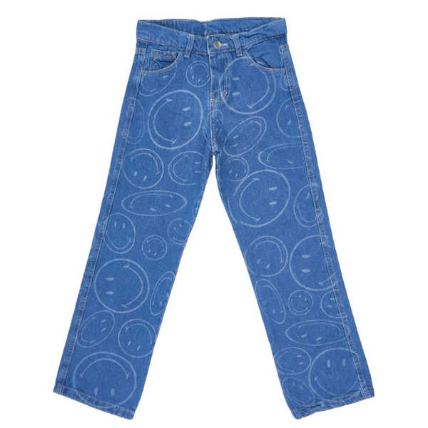 Jean Wide Leg Estampado Smile