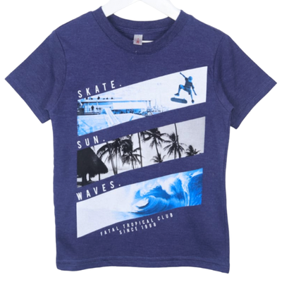 Remera Skate Olas Azul