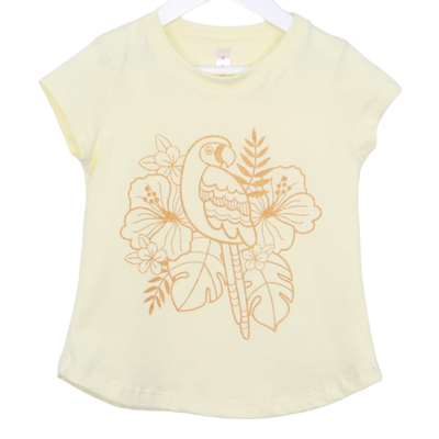 Remera Lorito Hojas Amarilla