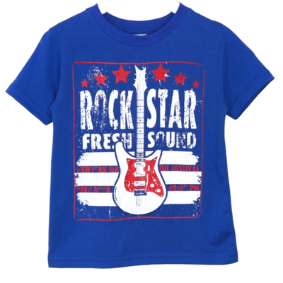 Remera Guitarra Rock Star Azul