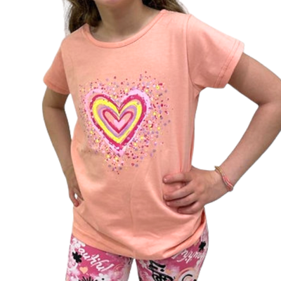 Remera Corazón Pintura Coral