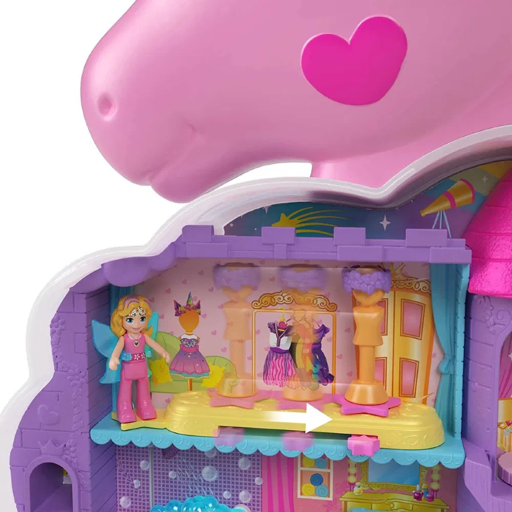 Polly Pocket Rainbow Unicorn Salon Styling Head Compact