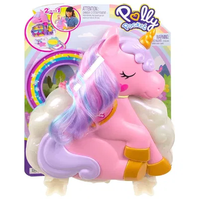 Polly Pocket Rainbow Unicorn Salon Styling Head Compact